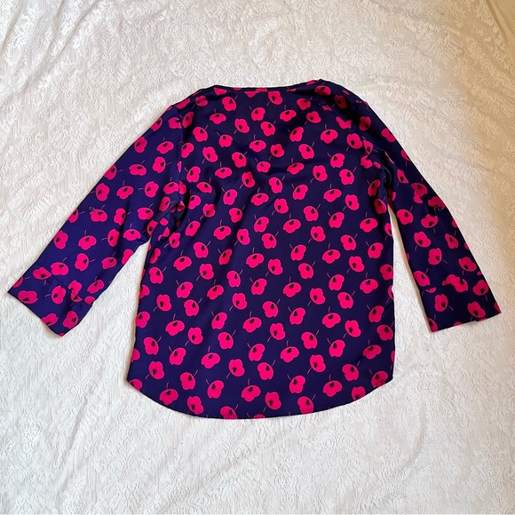 Gorgeous 41 Hawthorne poppy print v-neck top with 3/4 sleeves - Picture 8 of 8